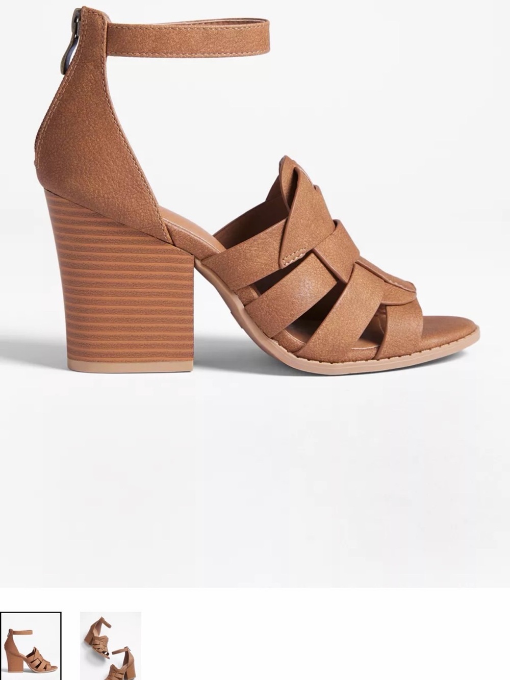 New Maurices Tan Braided Block Heel Sandals size 8